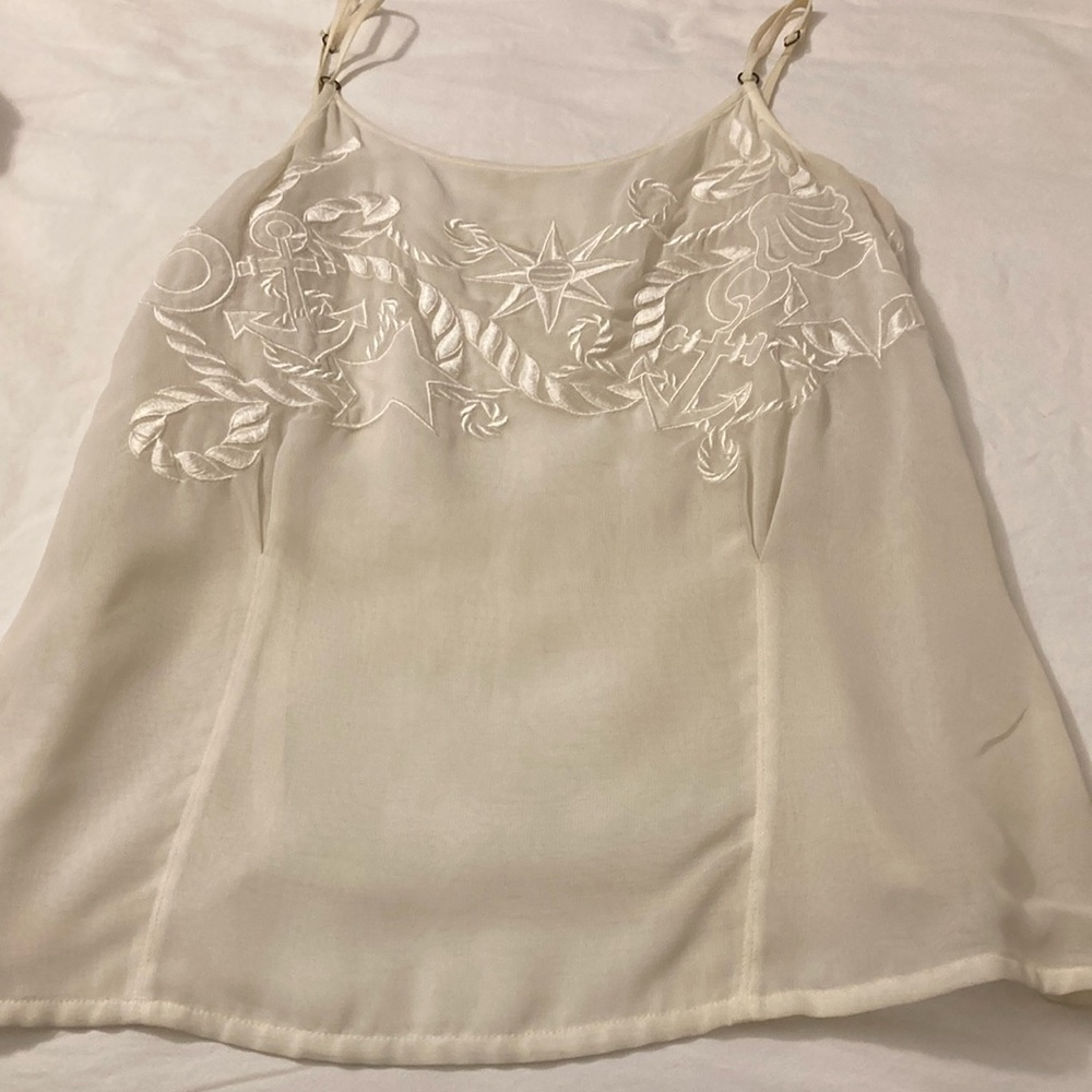 Elegant Escada Cream Embroidered Women's Camisole